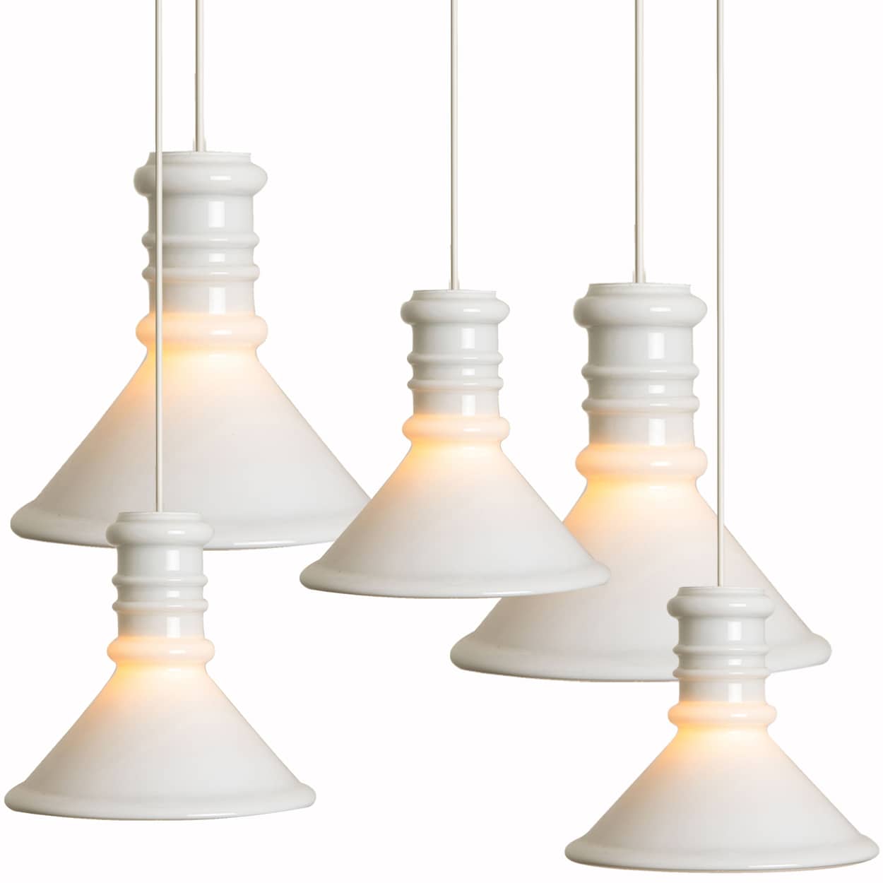 1 of the 5 Round Holmegaard Hanging Lamps by Michael Bang, 1970