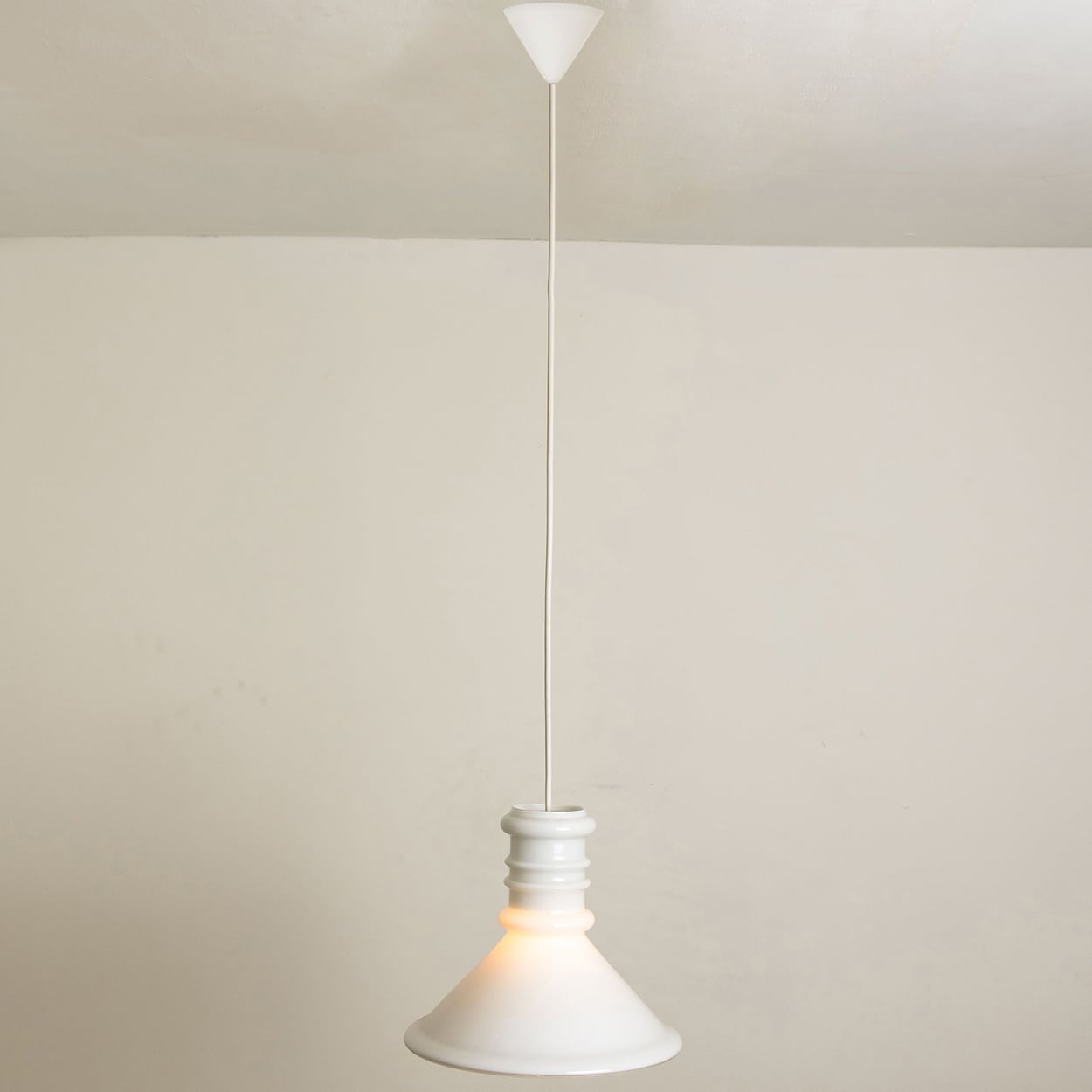 1 of the 3 Round Holmegaard Hanging Lamps by Michael Bang, 1970