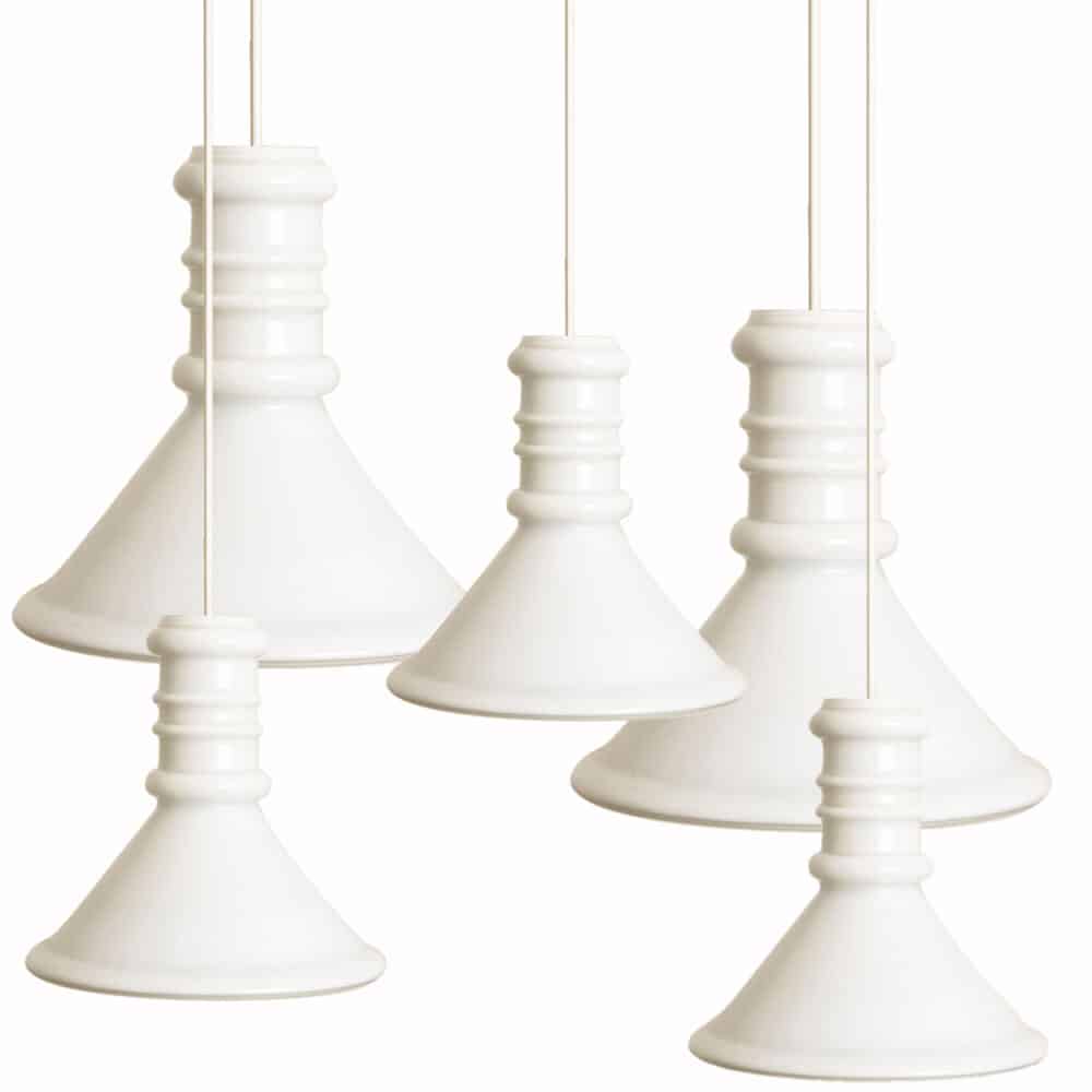 1 of the 5 Round Holmegaard Hanging Lamps by Michael Bang, 1970