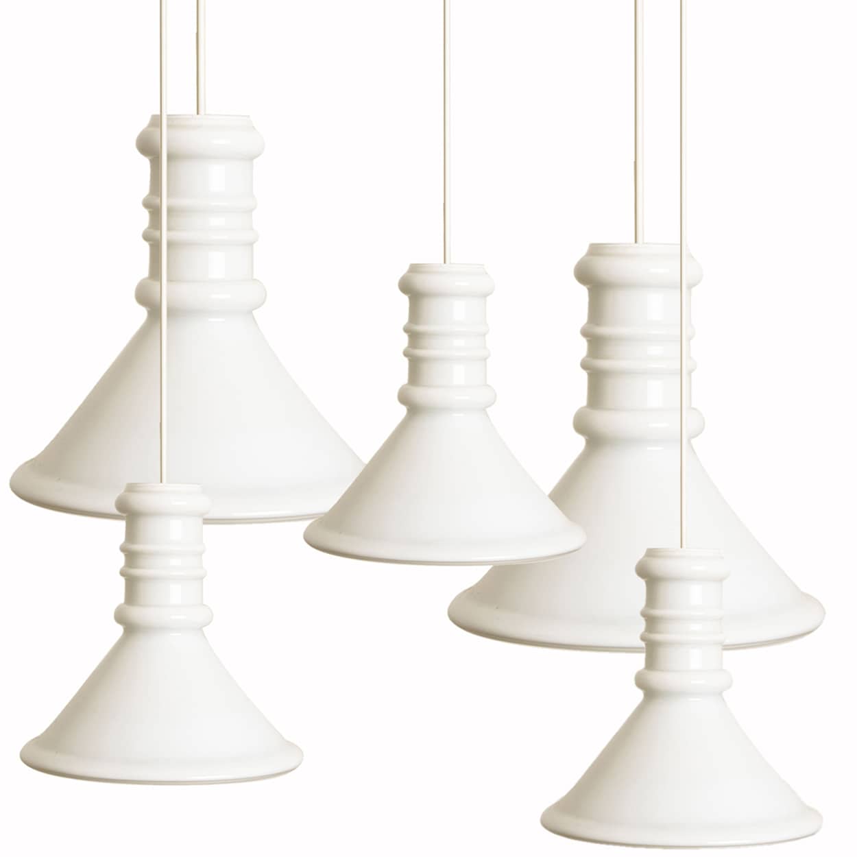1 of the 5 Round Holmegaard Hanging Lamps by Michael Bang, 1970