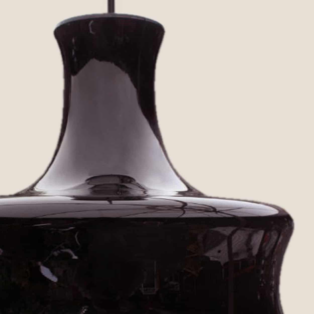 Pair of Aubergine Glass Holmegaard Hanging Lamps, 1970