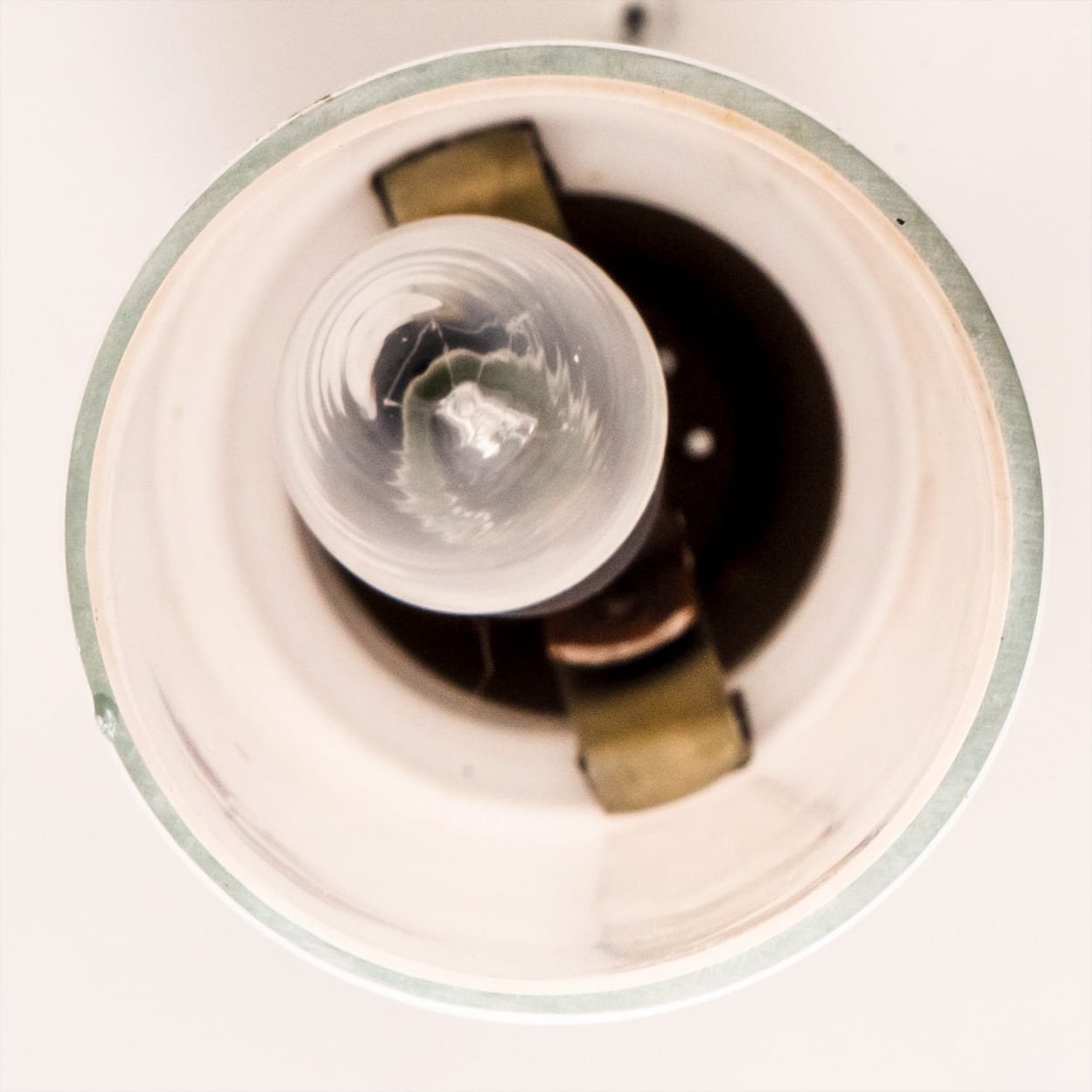 Stilnovo Milkglass and Brass Pendant, Italy, 1960s