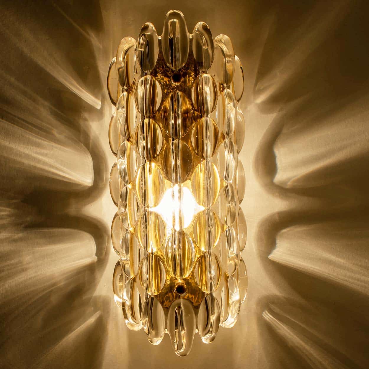 1 of the 12 Brass Wall Lights by Fagerlund for Orrefors, 1960