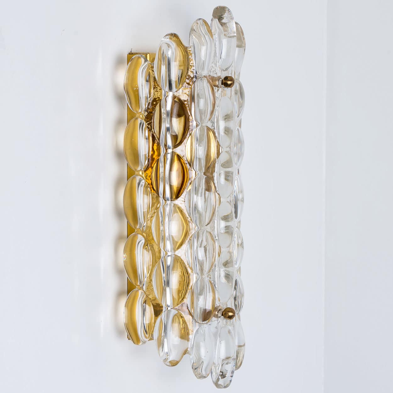 1 of the 12 Brass Wall Lights by Fagerlund for Orrefors, 1960