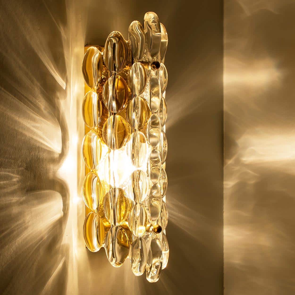 1 of the 12 Brass Wall Lights by Fagerlund for Orrefors, 1960