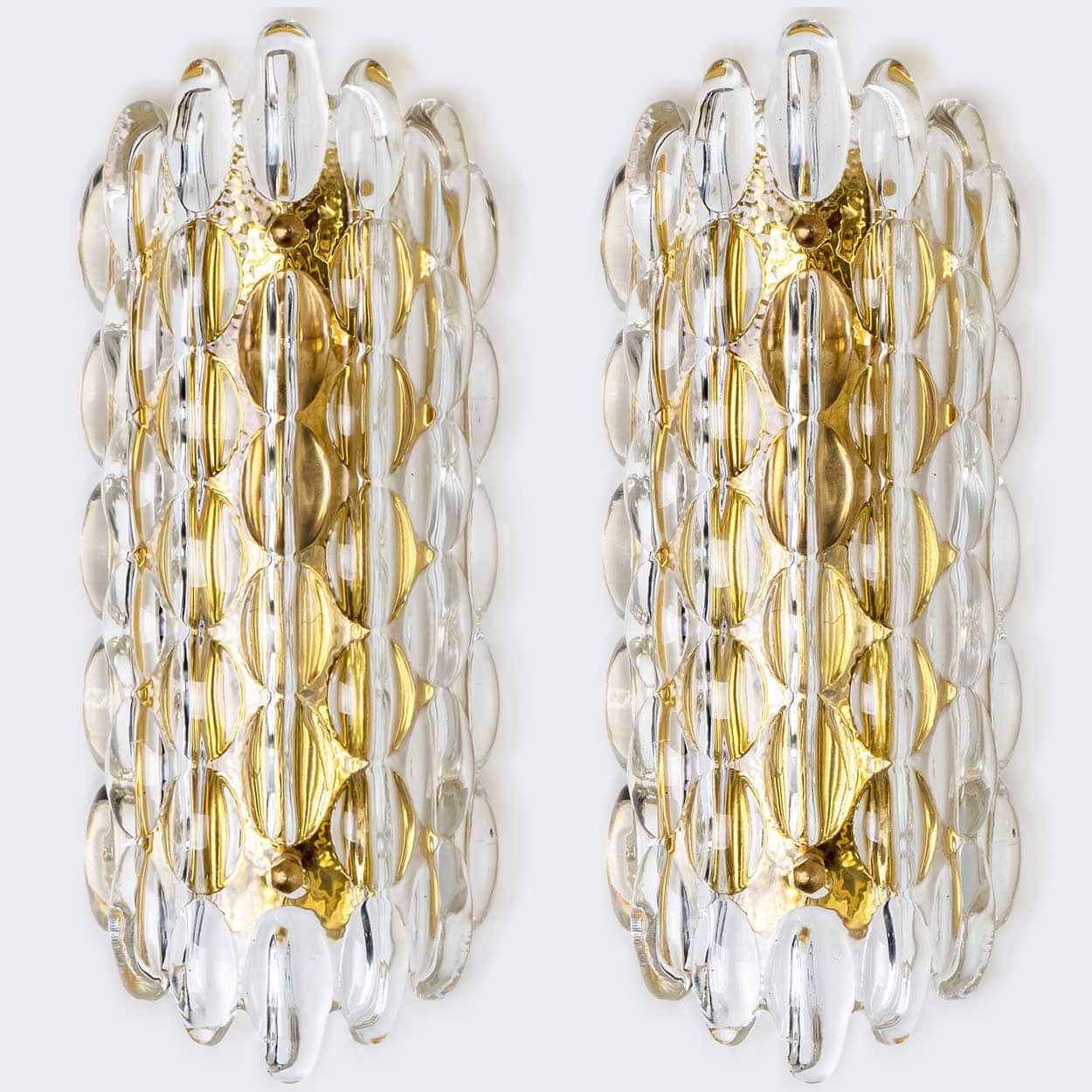 1 of the 12 Brass Wall Lights by Fagerlund for Orrefors, 1960