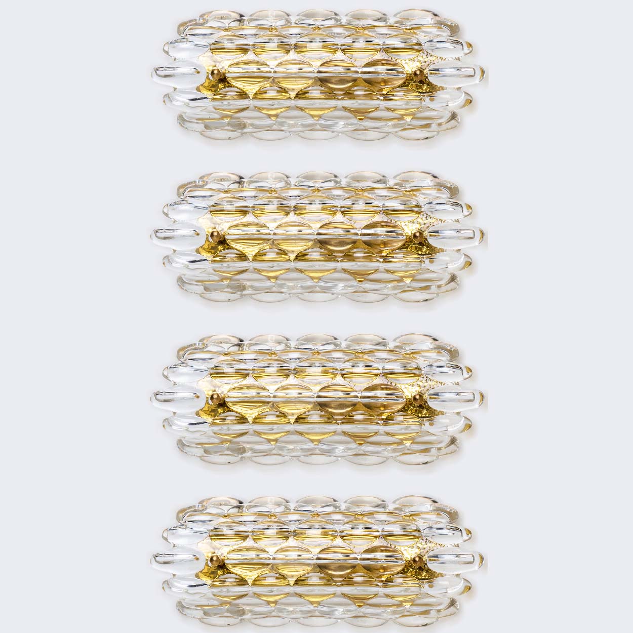 1 of the 12 Brass Wall Lights by Fagerlund for Orrefors, 1960