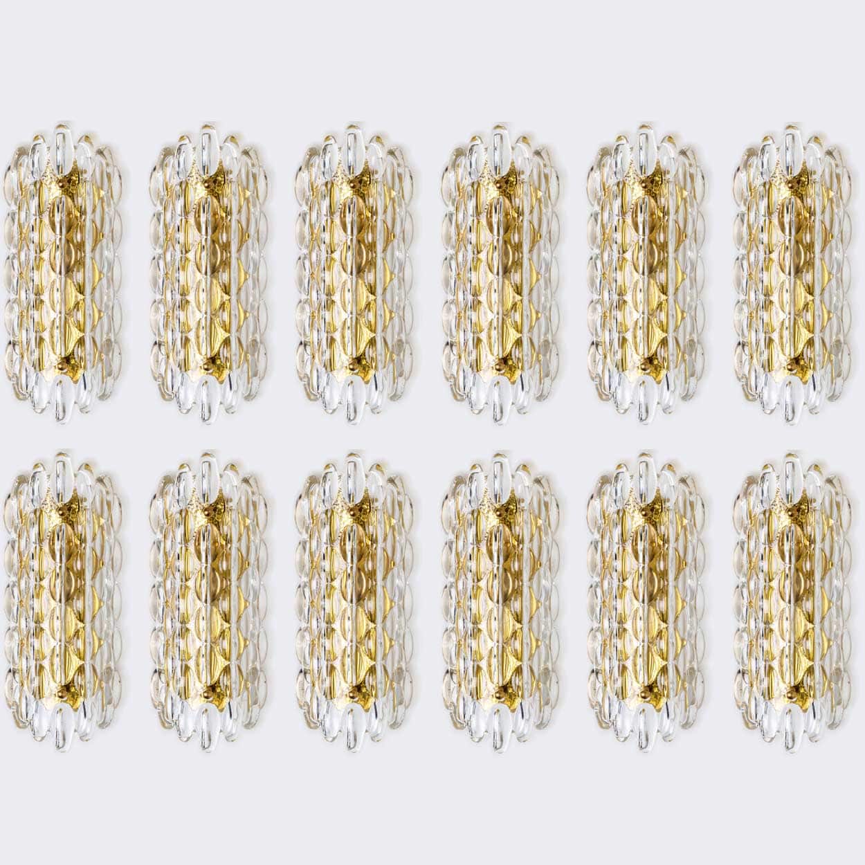 1 of the 12 Brass Wall Lights by Fagerlund for Orrefors, 1960