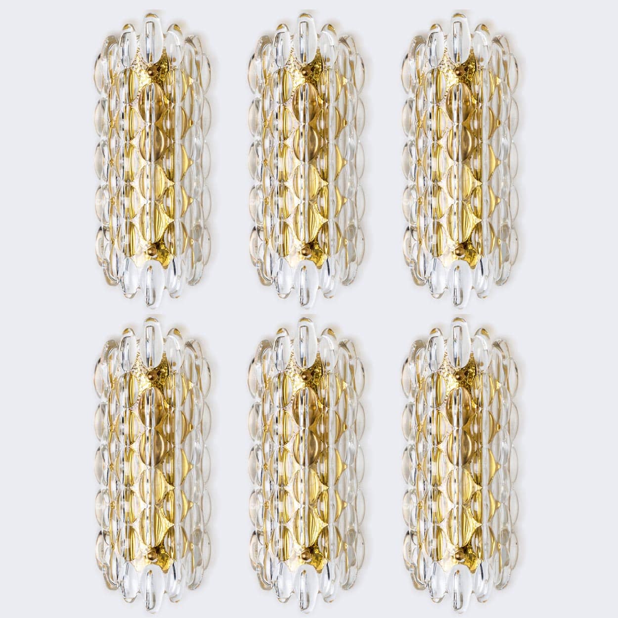 1 of the 12 Brass Wall Lights by Fagerlund for Orrefors, 1960