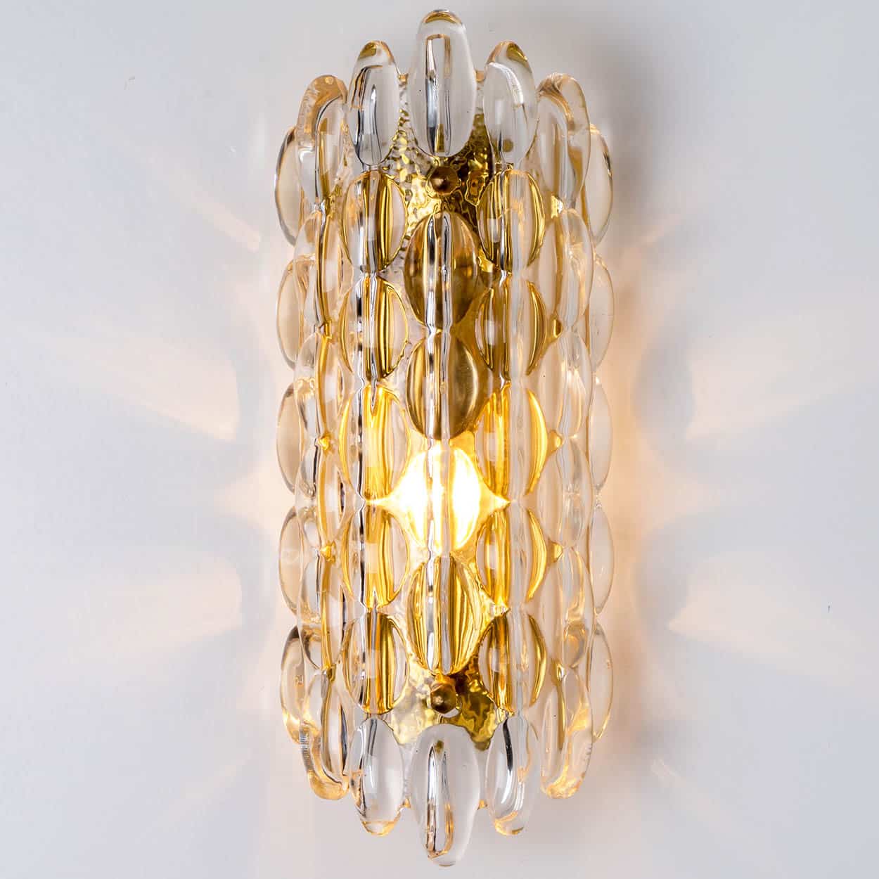 1 of the 12 Brass Wall Lights by Fagerlund for Orrefors, 1960