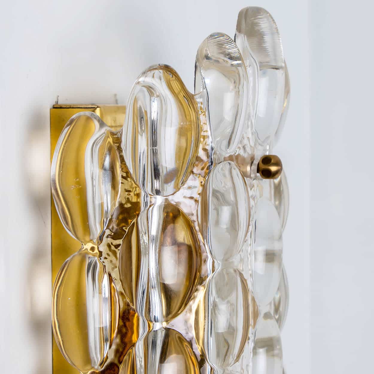 1 of the 12 Brass Wall Lights by Fagerlund for Orrefors, 1960