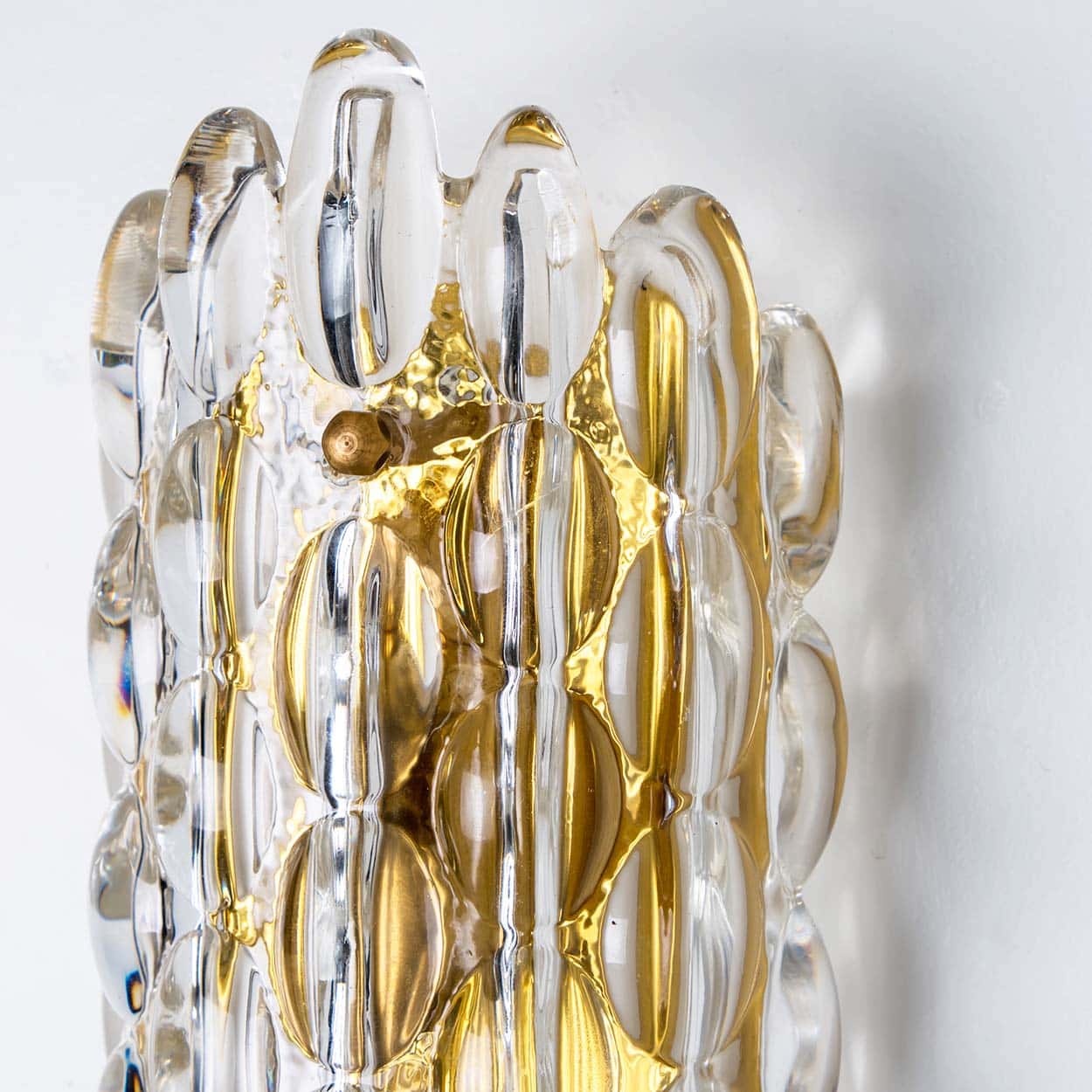 1 of the 12 Brass Wall Lights by Fagerlund for Orrefors, 1960