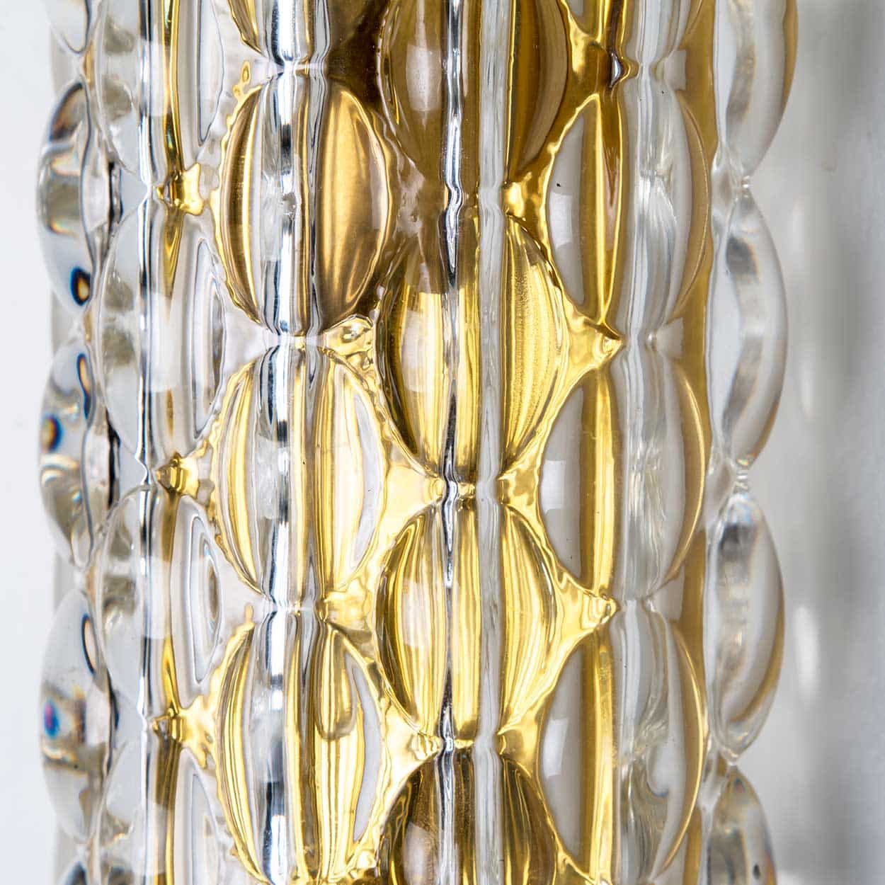 1 of the 12 Brass Wall Lights by Fagerlund for Orrefors, 1960