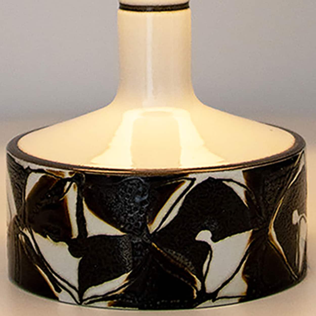 Sculptural Ceramic Lamp by Royal Copenhagen, Custom Made Lampshade by R. Houben