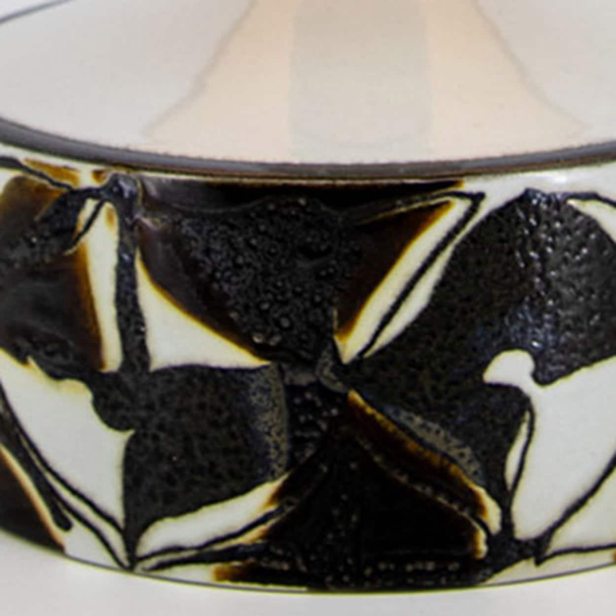 Sculptural Ceramic Lamp by Royal Copenhagen, Custom Made Lampshade by R. Houben