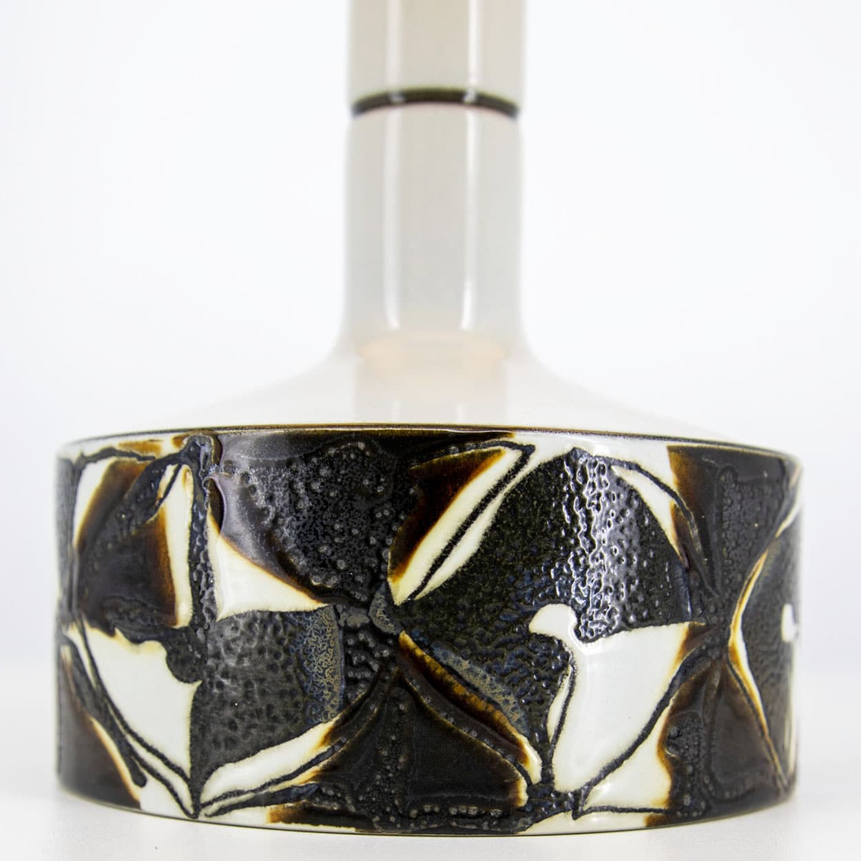 Sculptural Ceramic Lamp by Royal Copenhagen, Custom Made Lampshade by R. Houben