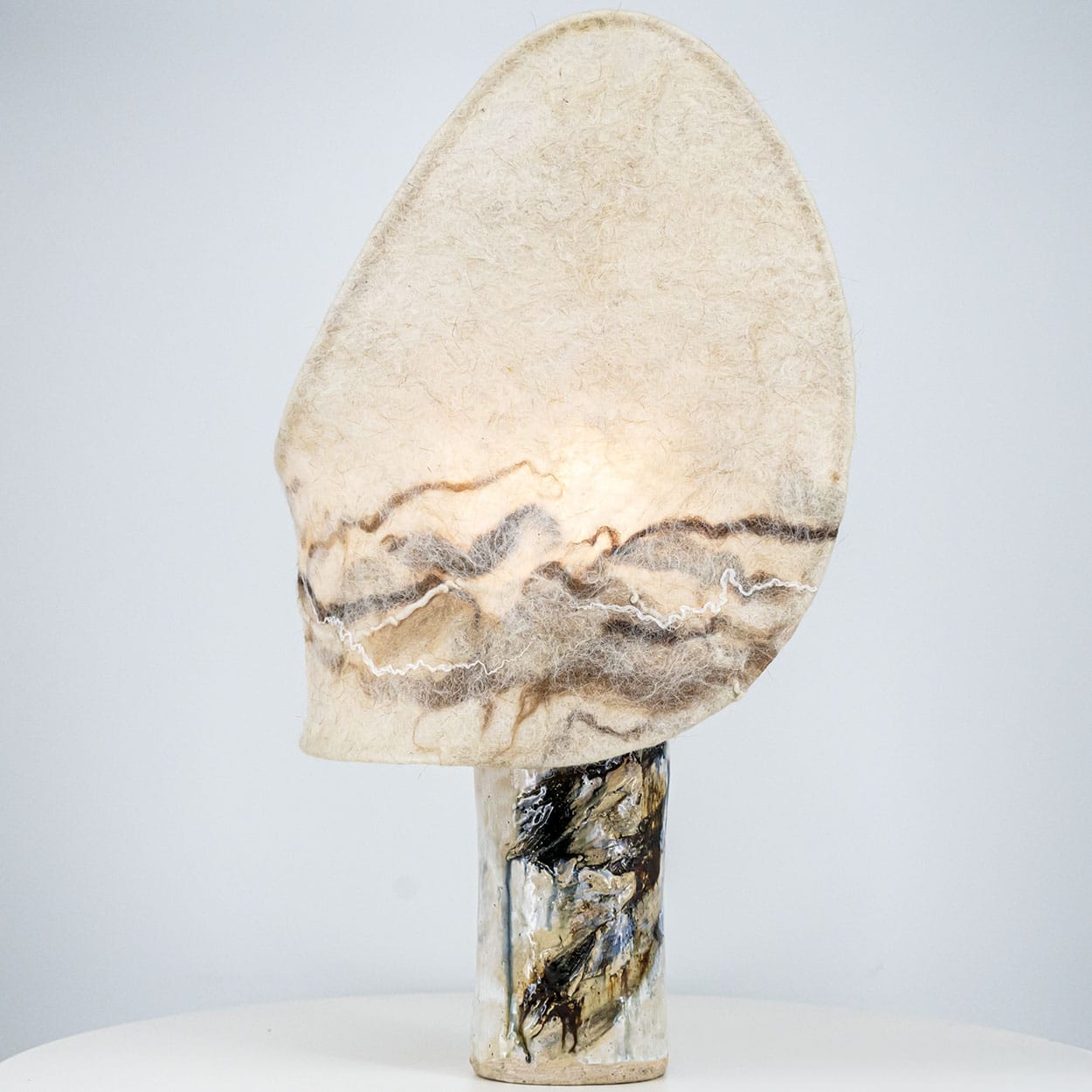 Gorgeous Table Lamp by Jeppe Hagedorn with Custom Made Lampshade, Denmark 1960s