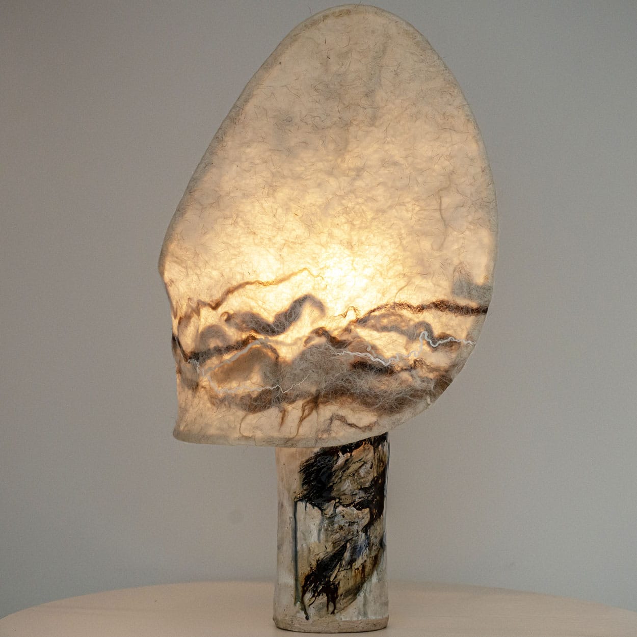Gorgeous Table Lamp by Jeppe Hagedorn with Custom Made Lampshade, Denmark 1960s
