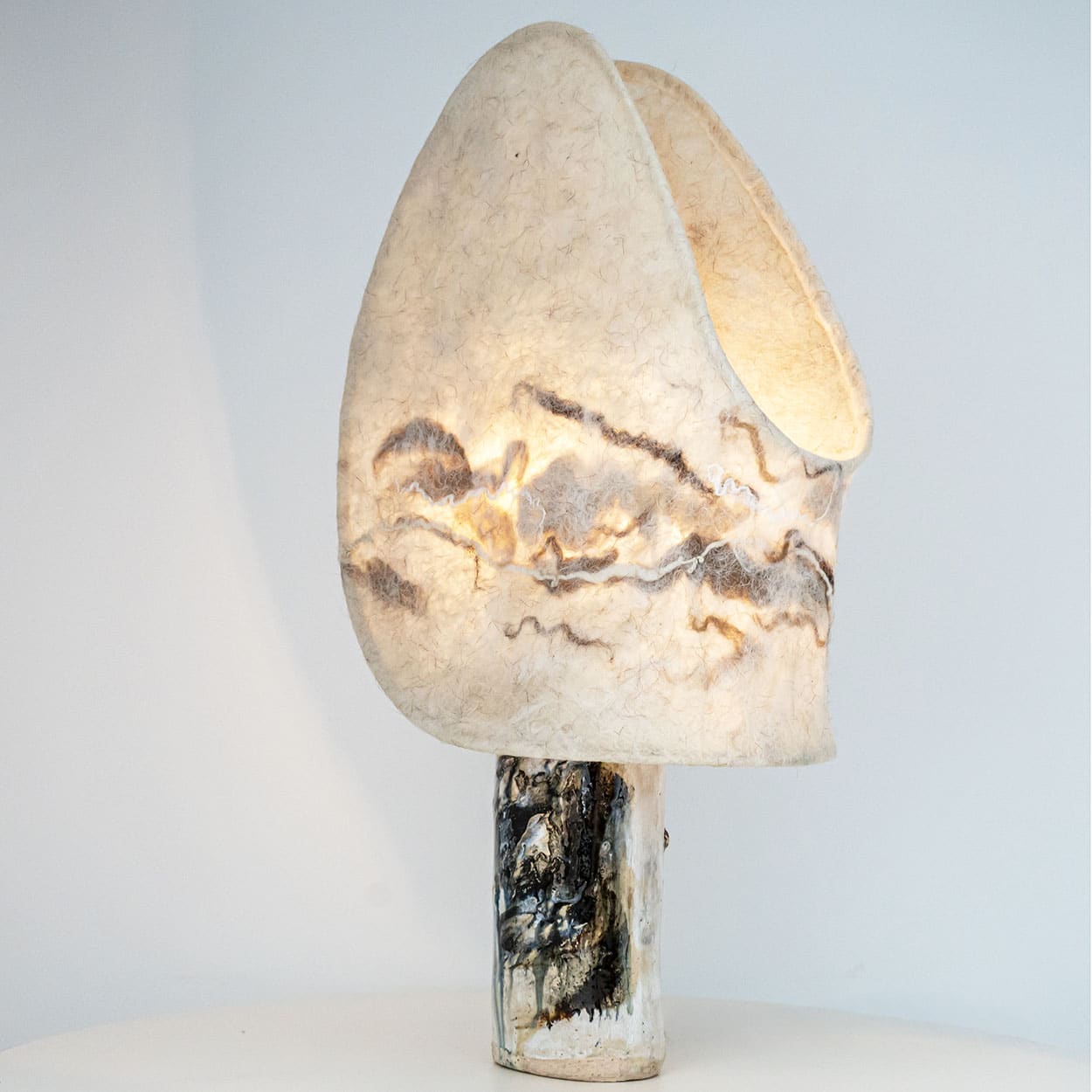 Gorgeous Table Lamp by Jeppe Hagedorn with Custom Made Lampshade, Denmark 1960s