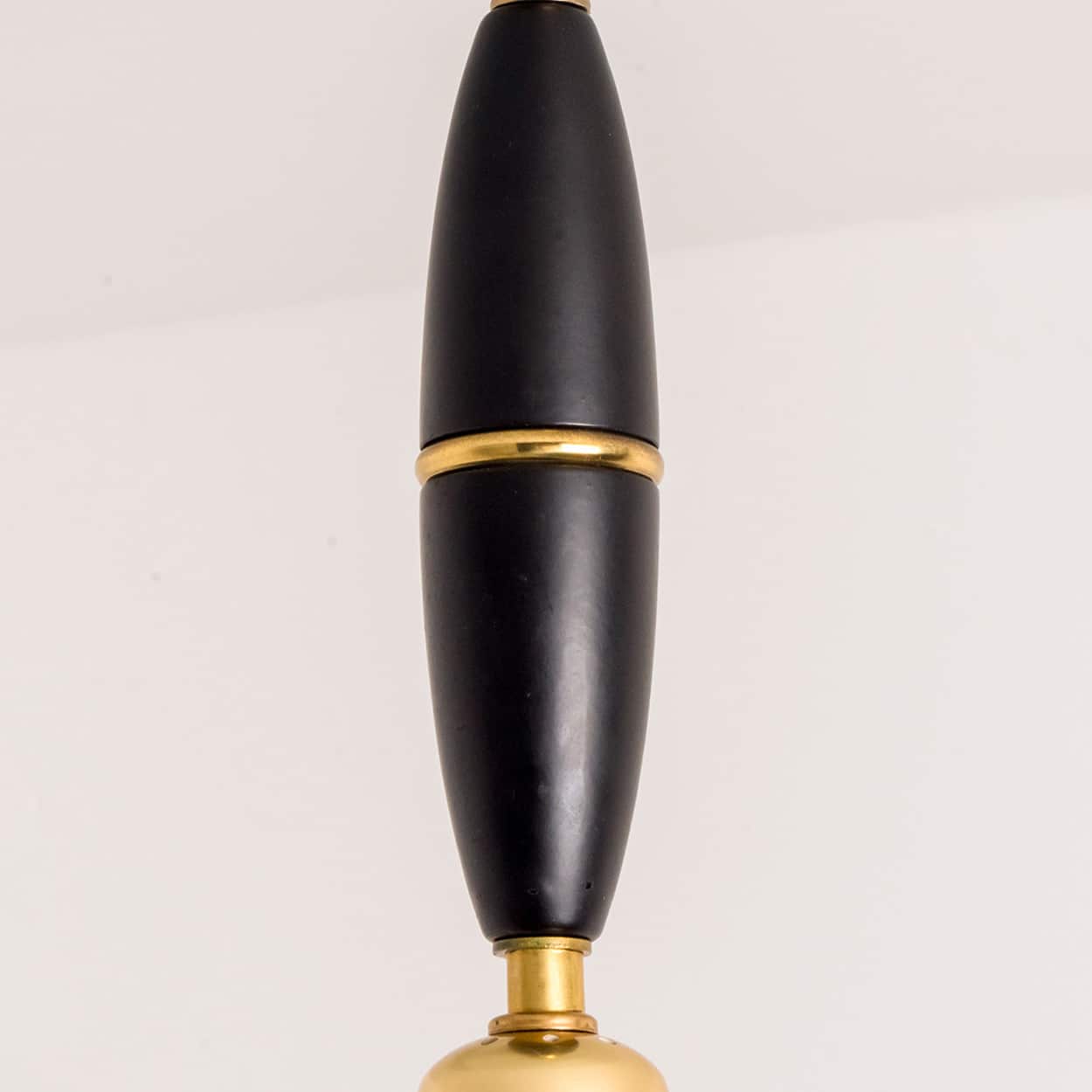 Stilnovo Milkglass and Brass Pendant, Italy, 1960s