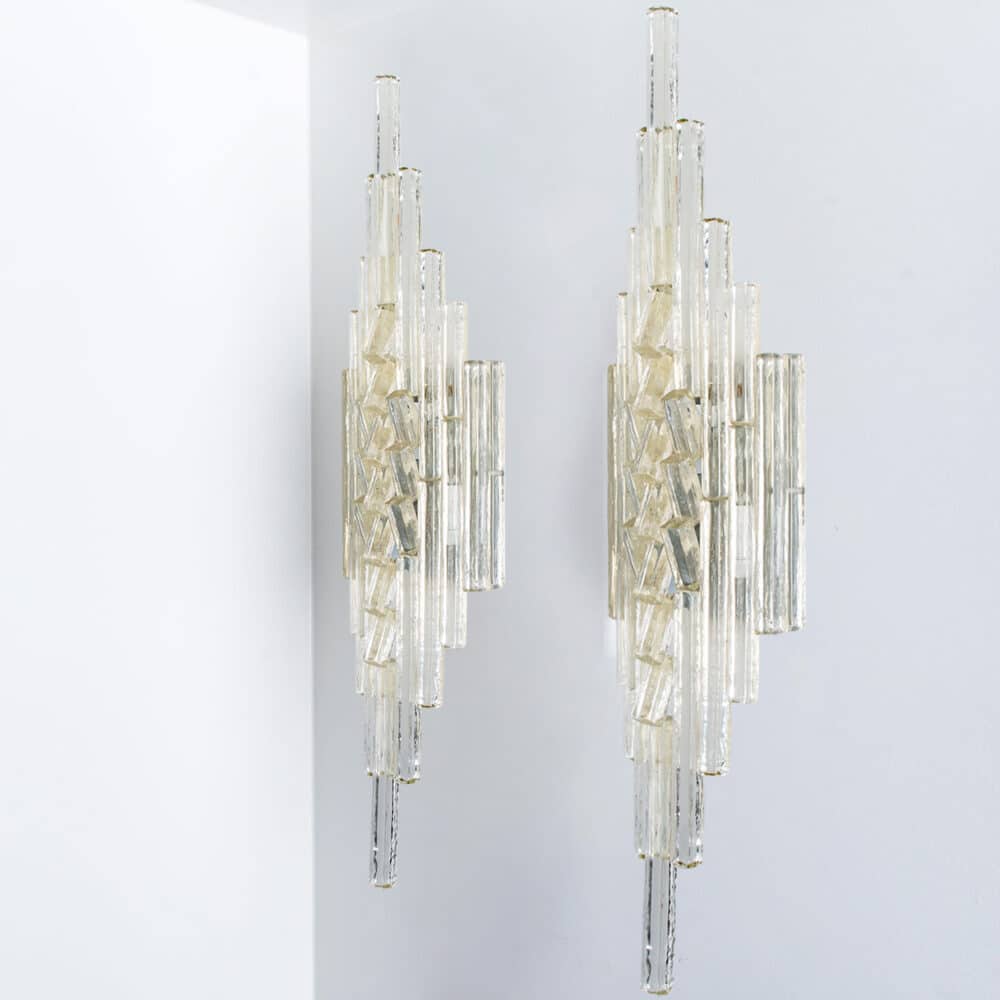 Several XXL PoliArte Glass Wall Lights, Italy 1970s