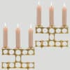 1 of the 2 Heinz Goll 3 Armed Brass Candleholders, Austria 1970 - Thumbnail Image 1