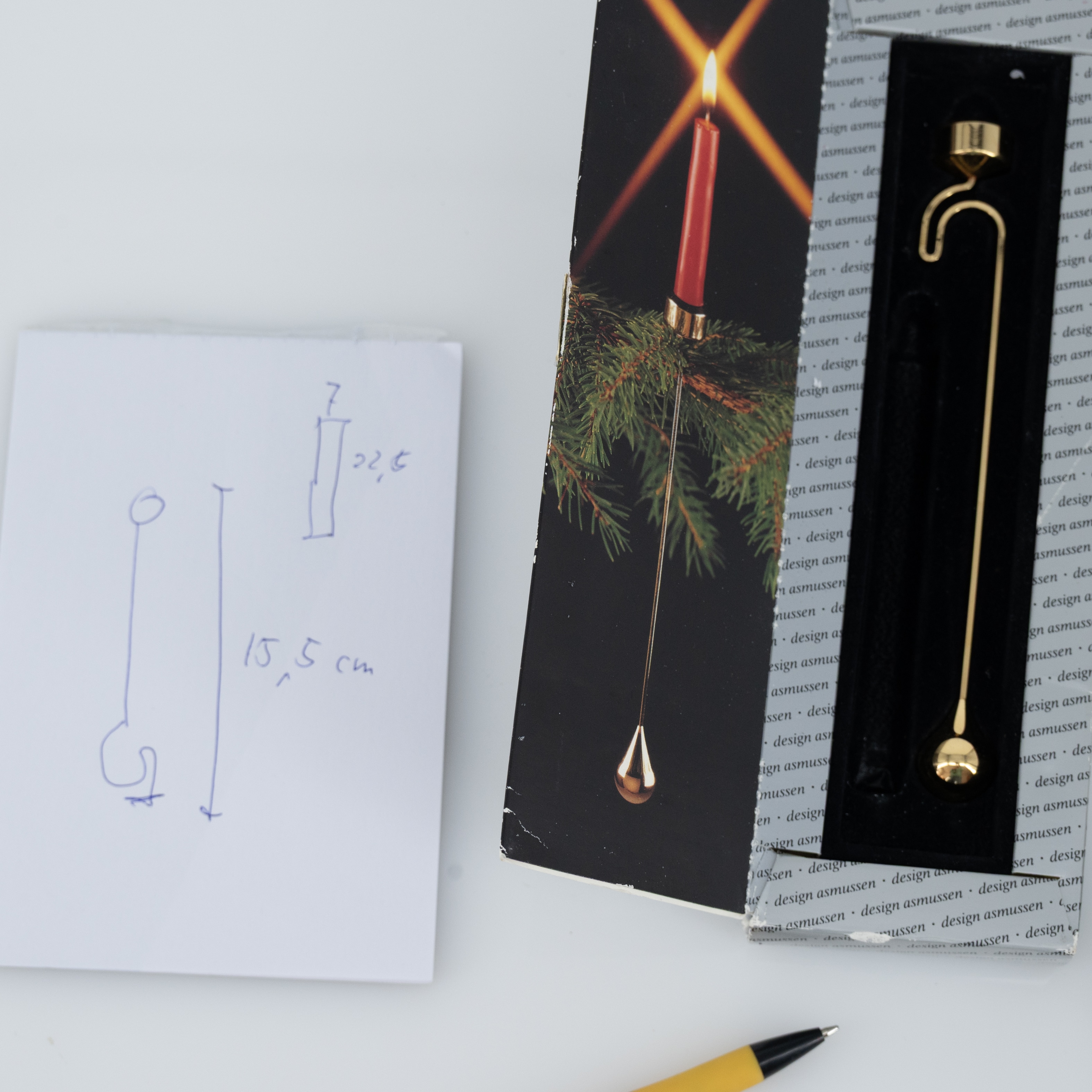 Several 24-Carat Plated Christmas Candle Holders incl LED Candle, Denmark 1960 - Image 9
