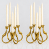 1 of the 2 Harjes Solid 5 Arm Candlelabra Brass, Germany 1960 - Thumbnail Image 1