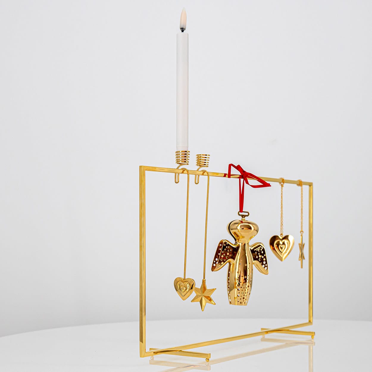 Complete 18 kr. Christmas Display, Stainless Steel, With 5 Ornaments inl. LED Candles - Image 10