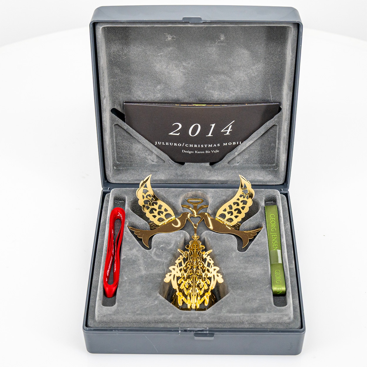 24K Gold-Plated Fir Tree and Doves by Georg Jensen, 2014 - Image 2