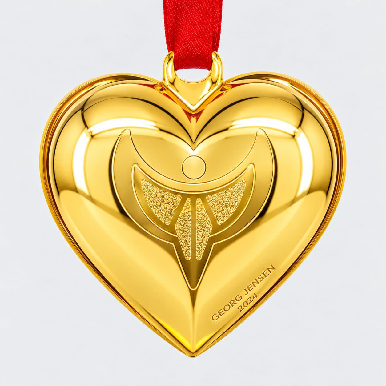Set of Six 18K Gold-Plated Christmas Heart Ornaments by Georg Jensen, Denmark - Image 11