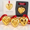 Set of Six 18K Gold-Plated Christmas Heart Ornaments by Georg Jensen, Denmark - Thumbnail Image 9