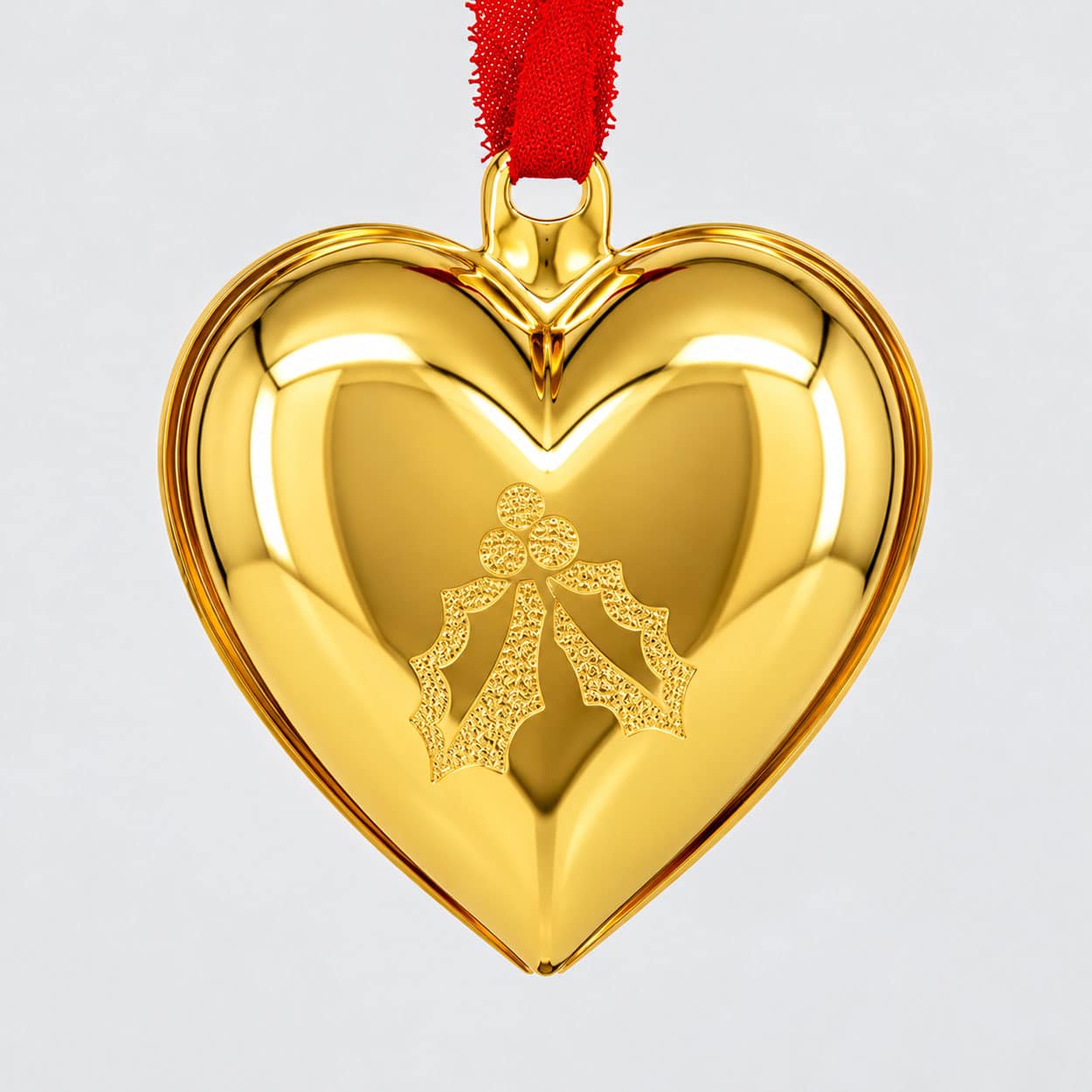 Set of Six 18K Gold-Plated Christmas Heart Ornaments by Georg Jensen, Denmark - Image 7