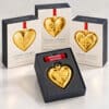 Set of Six 18K Gold-Plated Christmas Heart Ornaments by Georg Jensen, Denmark - Thumbnail Image 2