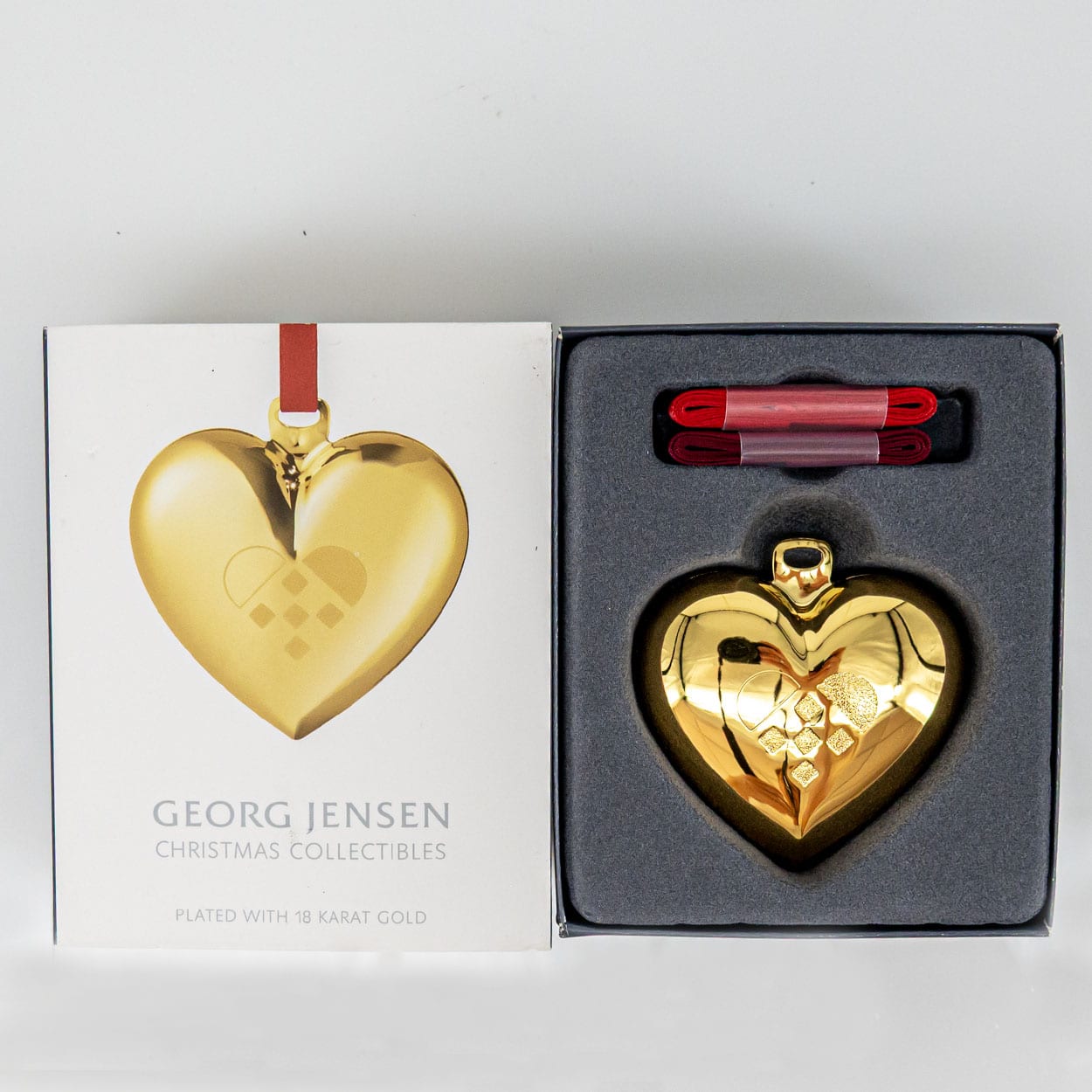 Set of Six 18K Gold-Plated Christmas Heart Ornaments by Georg Jensen, Denmark - Image 12