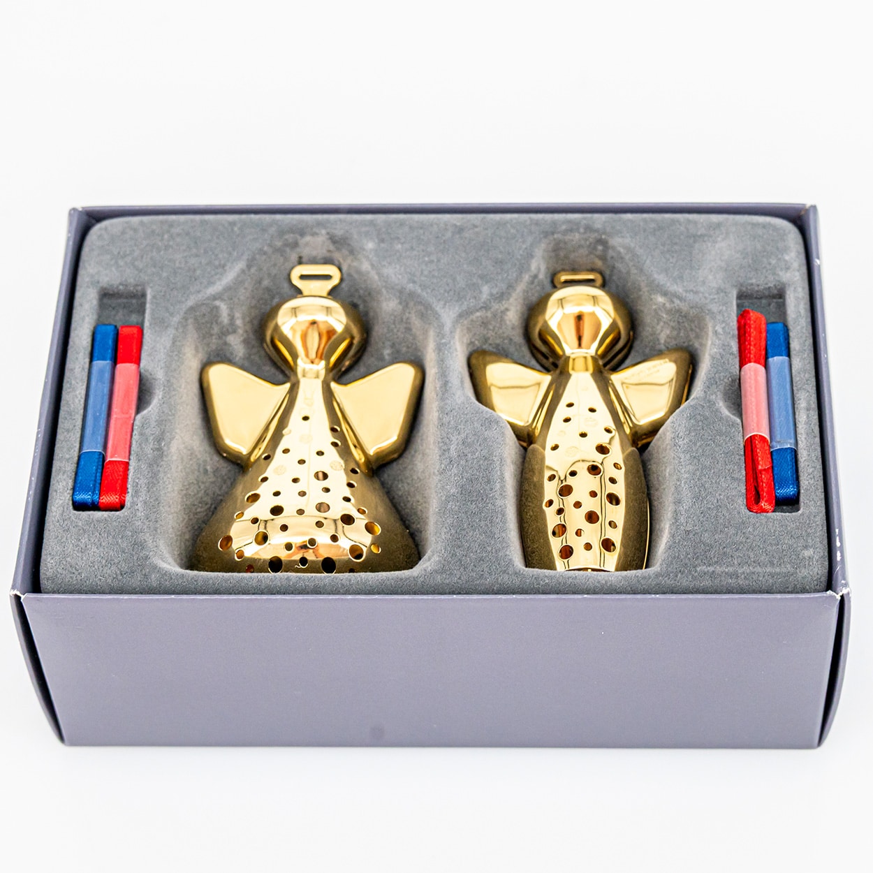 Pair of 18K Gold-Plated Christmas Angel Ornaments by Georg Jensen, Denmark - Image 1