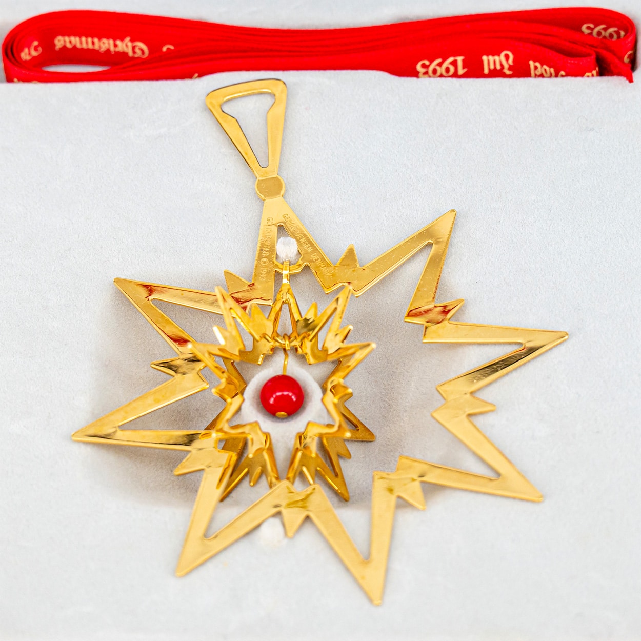 Set of Six 18K Gold-Plated Christmas Star Ornaments by Georg Jensen, Denmark - Image 6