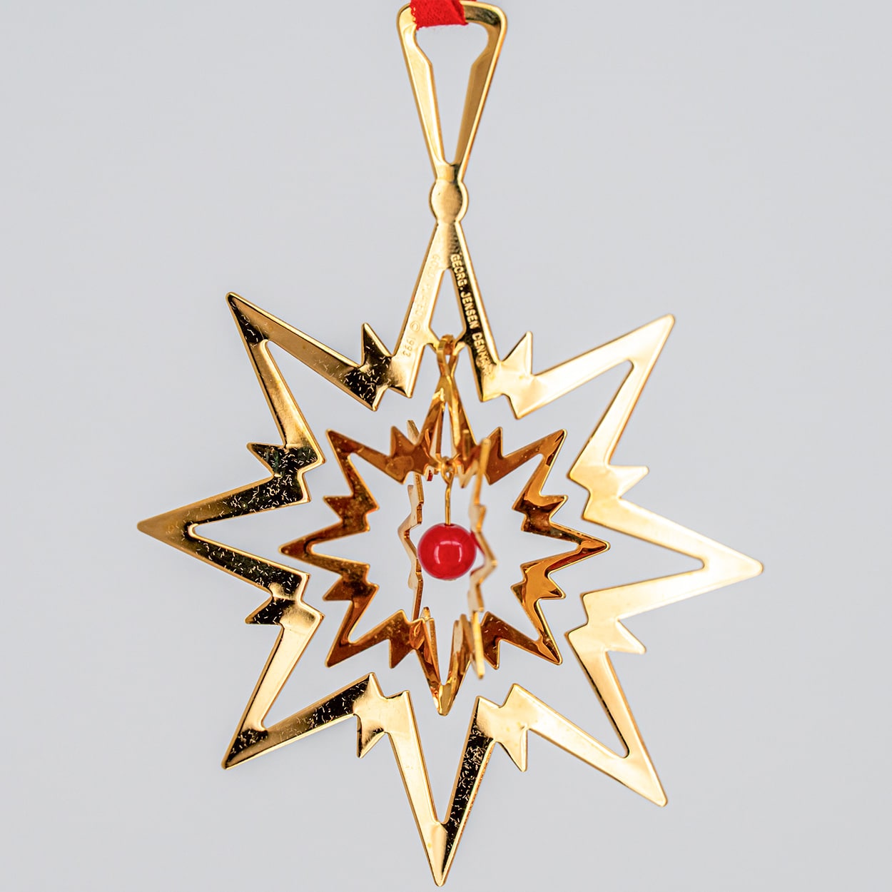 Set of Six 18K Gold-Plated Christmas Star Ornaments by Georg Jensen, Denmark - Image 4
