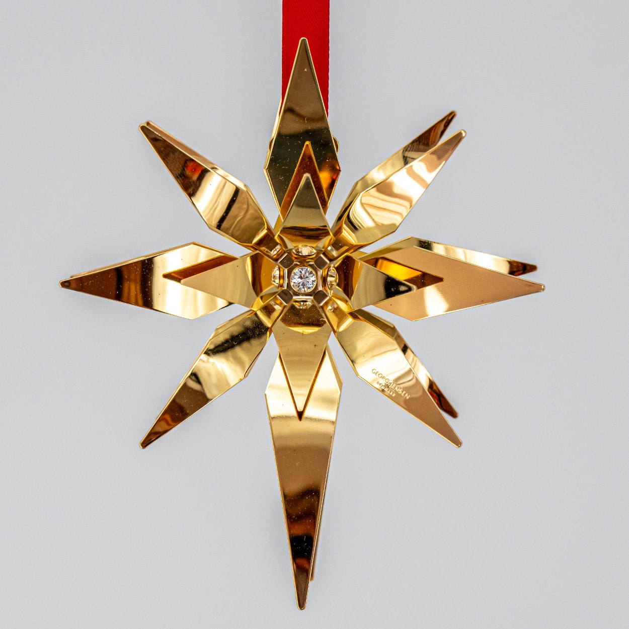 Set of Six 18K Gold-Plated Christmas Star Ornaments by Georg Jensen, Denmark - Image 9