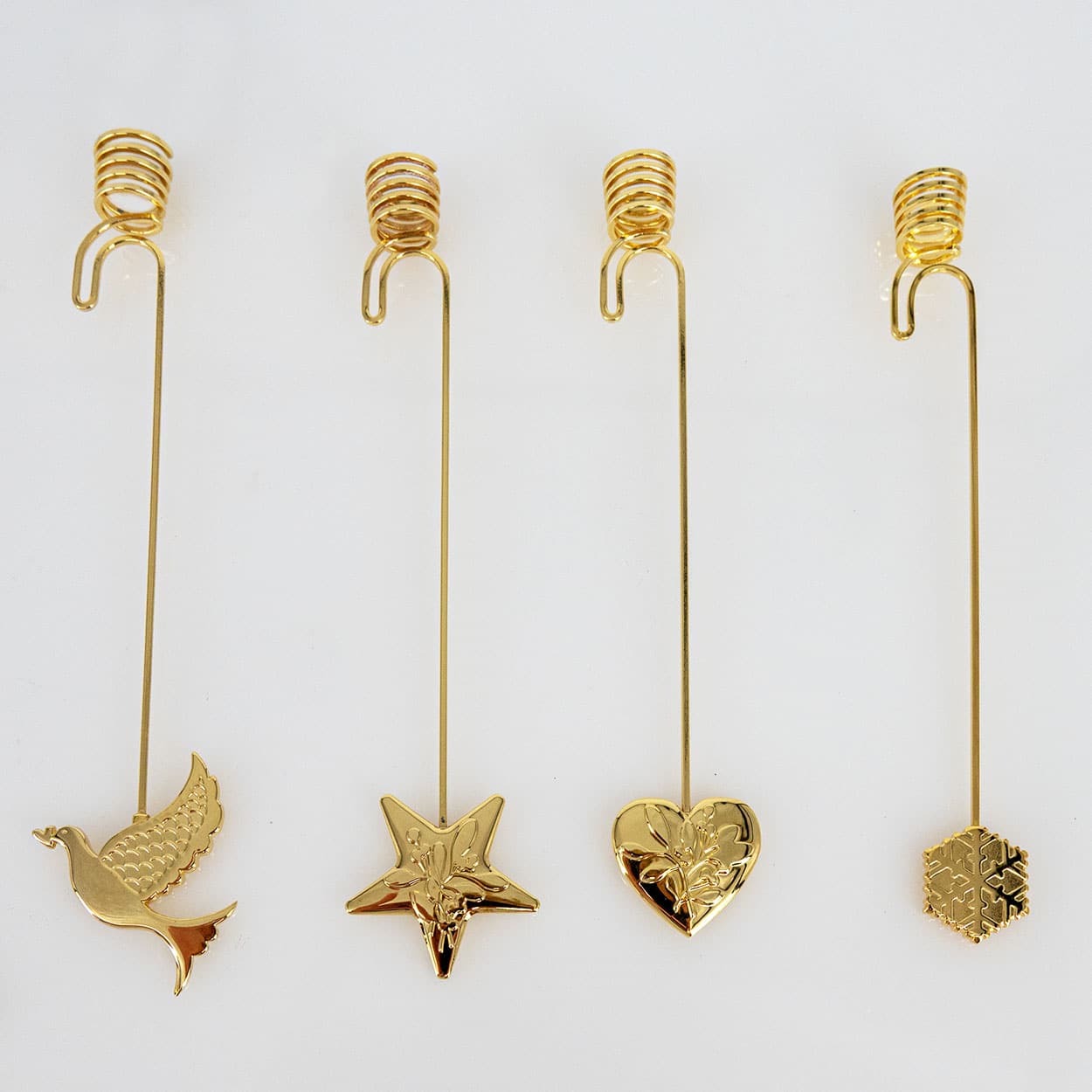 Set of 8 Gold-Plated Christmas Candle Holders by Georg Jensen incl LED candles - Image 4
