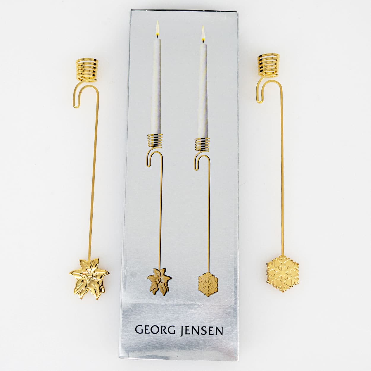 Set of 8 Gold-Plated Christmas Candle Holders by Georg Jensen incl LED candles - Image 19