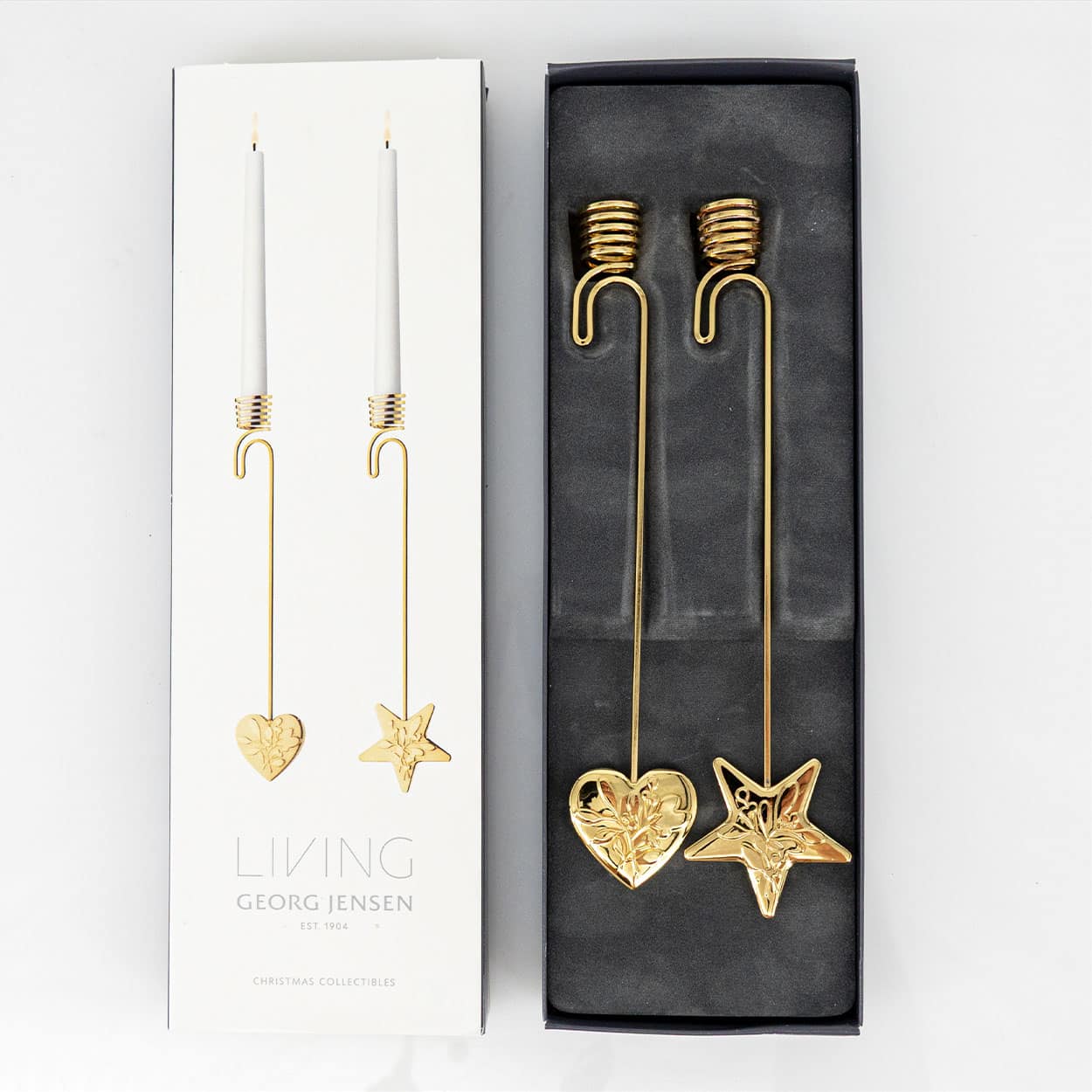 Set of 8 Gold-Plated Christmas Candle Holders by Georg Jensen incl LED candles - Image 18