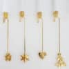 Set of 8 Gold-Plated Christmas Candle Holders by Georg Jensen incl LED candles - Thumbnail Image 2
