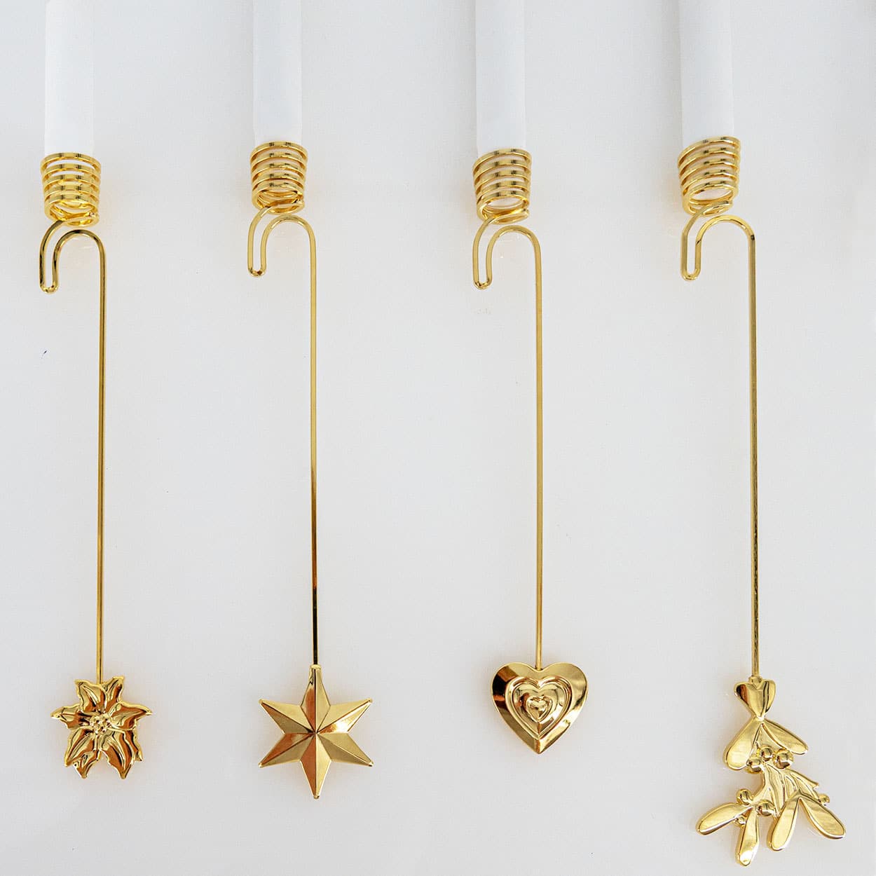 Set of 8 Gold-Plated Christmas Candle Holders by Georg Jensen incl LED candles - Image 2