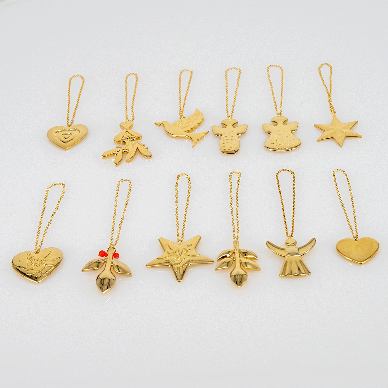 Set of 12 18K Gold-Plated Christmas Ornaments by Georg Jensen, Denmark - Image 11