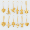 Set of 12 18K Gold-Plated Christmas Ornaments by Georg Jensen, Denmark - Thumbnail Image 1