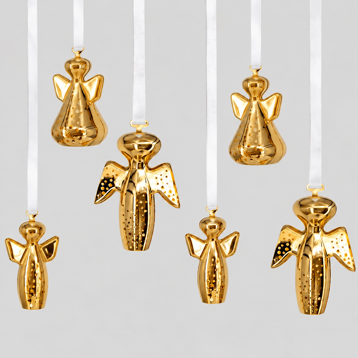 Set of Seven 18-Carat Gold-Plated Angels by Georg Jensen, Different Years - Image 11