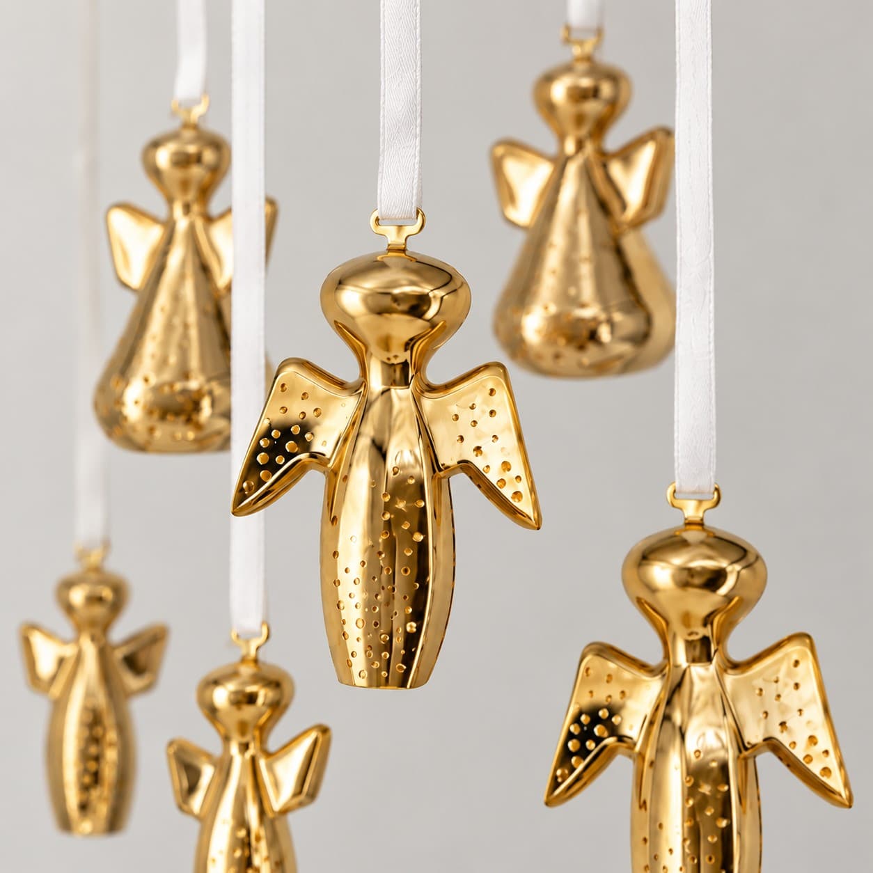 Set of Seven 18-Carat Gold-Plated Angels by Georg Jensen, Different Years - Image 9