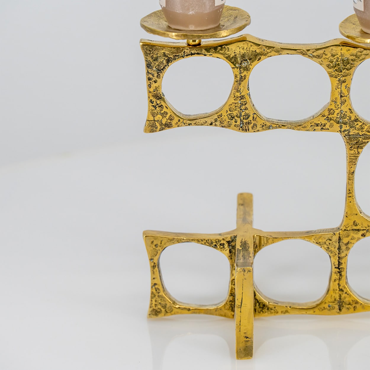1 of the 2 Heinz Goll 3 Armed Brass Candleholders, Austria 1970 - Image 2