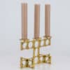 1 of the 2 Heinz Goll 3 Armed Brass Candleholders, Austria 1970 - Thumbnail Image 11